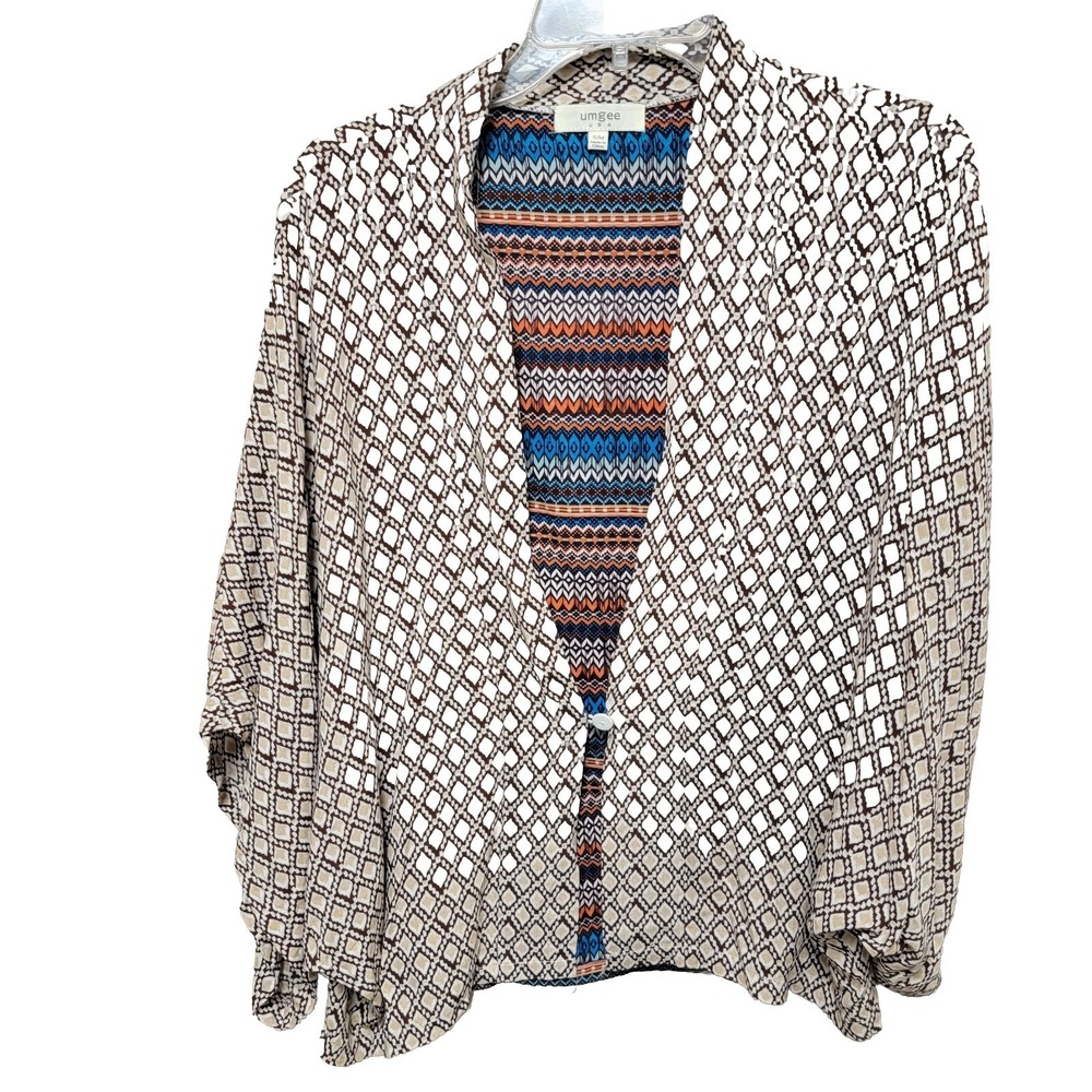 Umgee Kimono Cardigan Sm/Med Aztec Design lightweight